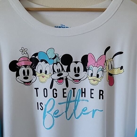 Disney Mickey & Friends Blue Pink Dolman Sleeve Sleep Shirt Size 3XL - Picture 3 of 8